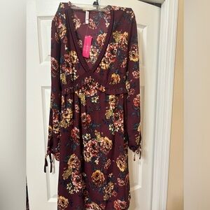 NWT maroon flowy Floral sundress